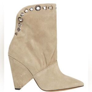 IRO x REVOLVE SUDEKA BOOTS Light Khaki suede pull on size 38 women’s